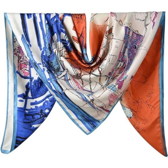 40x40 Inch Extra Large Silk Satin Scarf Tops for Women Head Wraps - Picture 1 of 1